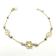 دستبند طلا 18 عیار زنانه سوزیانا مدل برگ و توپ