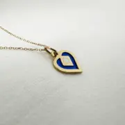 گردنبند طلا 18 عیار سوزیانا مدل قلب آبی میناکاری - Image 4