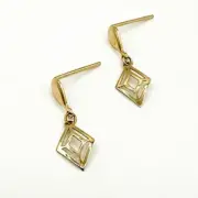 گوشواره طلا 18 عیار زنانه مدل لوزی کد 104