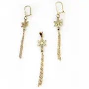 ست طلا 18 عیار زنانه مدل برف ریش ریش - Image 3