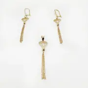 ست طلا 18 عیار زنانه مدل الماس ریش ریش - Image 2