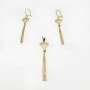 ست طلا 18 عیار زنانه مدل الماس ریش ریش