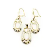 ست طلا 18 عیار زنانه مدل بیضی و قلب کد 2