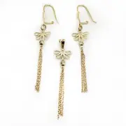 ست طلا 18 عیار زنانه مدل برگ ریش ریش