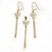 ست طلا 18 عیار زنانه مدل برگ ریش ریش - Image 3