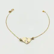 دستبند طلا 18 عیار زنانه سوزیانا مدل پلاک قلب