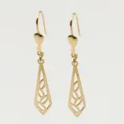 گوشواره طلا 18 عیار زنانه مدل آویز برگ