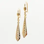 گوشواره طلا 18 عیار زنانه مدل آویز سنتی