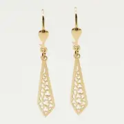 گوشواره طلا 18 عیار زنانه مدل آویز پی کی