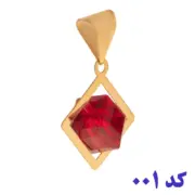 آویز گردنبند طلا 18 عیار سوزیانا مدل مکعب رنگی - Image 3
