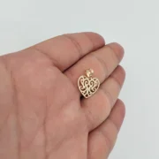 پلاک آویز طلا 18 عیار سوزیانا مدل قلب کد 99 - Image 3