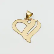 پلاک آویز طلا 18 عیار سوزیانا مدل قلب مینی دی