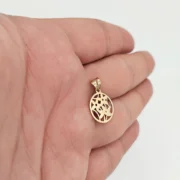 پلاک آویز طلا 18 عیار سوزیانا مدل گل کد 99 - Image 3