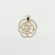 پلاک آویز طلا 18 عیار سوزیانا مدل گل دی جی - Image 2