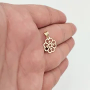 پلاک آویز طلا 18 عیار سوزیانا مدل گل کد 100 - Image 3