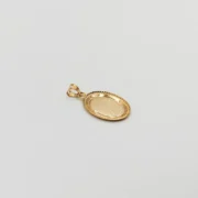 پلاک آویز طلا 18 عیار سوزیانا مدل وان یکاد و چهار قل طرح بیضی - Image 3