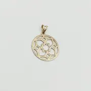 پلاک آویز طلا 18 عیار سوزیانا مدل دایره و ستاره مینی - Image 2