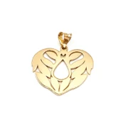 پلاک آویز طلا 18 عیار سوزیانا مدل قلب و گل کد 1