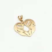 پلاک آویز طلا 18 عیار سوزیانا مدل قلب و گل کد 1 - Image 2