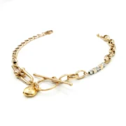 دستبند طلا 18 عیار زنانه سوزیانا مدل تیفانی tiffany قلب کد 3 - Image 2