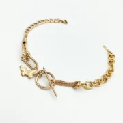 دستبند طلا 18 عیار زنانه سوزیانا مدل تیفانی tiffany پروانه - Image 2