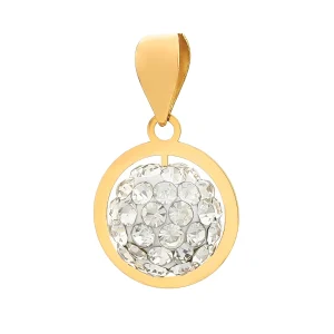 آویز گردنبند طلا 18 عیار سوزیانا مدل دایره سفید نگین دار کد1