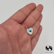 آویز گردنبند طلا 18 عیار سوزیانا مدل چشم نظر طرح قلب - Image 3