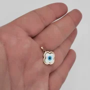 آویز گردنبند طلا 18 عیار سوزیانا مدل چشم نظر طرح ونکلیف - Image 4