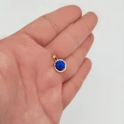 آویز گردنبند طلا 18 عیار سوزیانا مدل دایره سرمه ای نگین دار کد 3 - Image 3