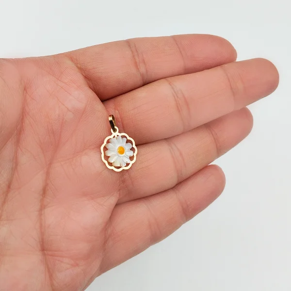 آویز گردنبند طلا 18 عیار سوزیانا مدل گل بابونه - Image 5