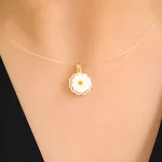 آویز گردنبند طلا 18 عیار سوزیانا مدل گل بابونه - Image 3