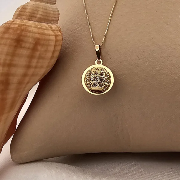 آویز گردنبند طلا 18 عیار سوزیانا مدل گوی طلایی - Image 3