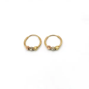 گوشواره طلا 18 عیار زنانه سوزیانا مدل البرنادو حلقه ای کد 02