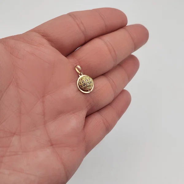 آویز گردنبند طلا 18 عیار سوزیانا مدل گوی طلایی - Image 2