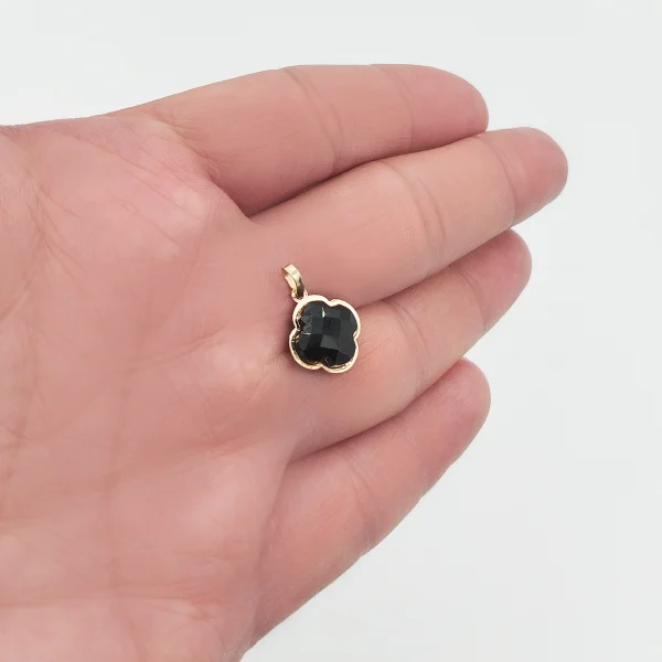 vancleef-black آویز گردنبند طلا 18 عیار سوزیانا مدل ونکلیف مشکی - Image 3