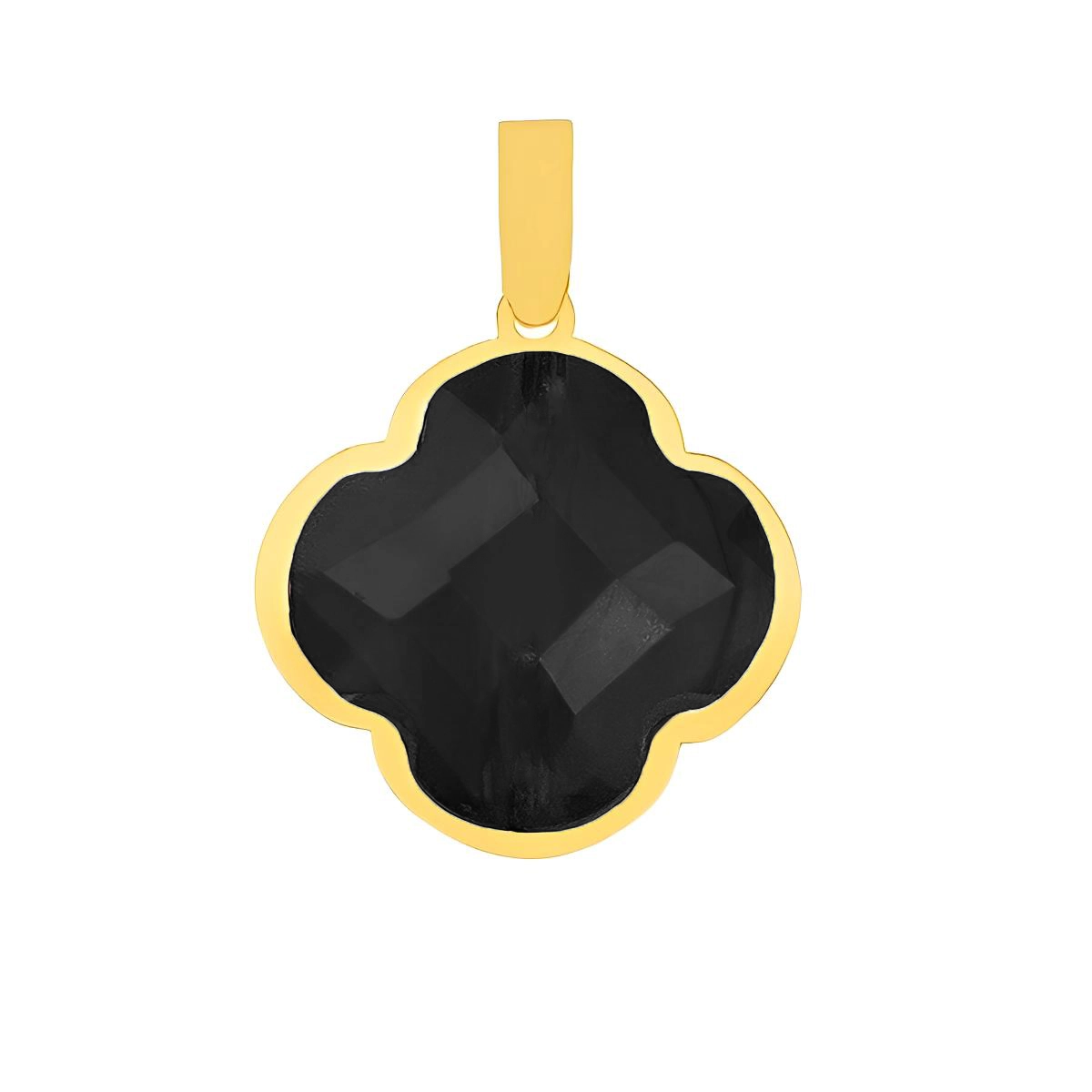 vancleef-black2 آویز گردنبند طلا 18 عیار سوزیانا مدل ونکلیف مشکی - Image 1