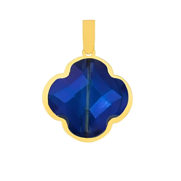 vancleef-blue-00 آویز گردنبند طلا 18 عیار سوزیانا مدل ونکلیف سرمه ای - Image 1