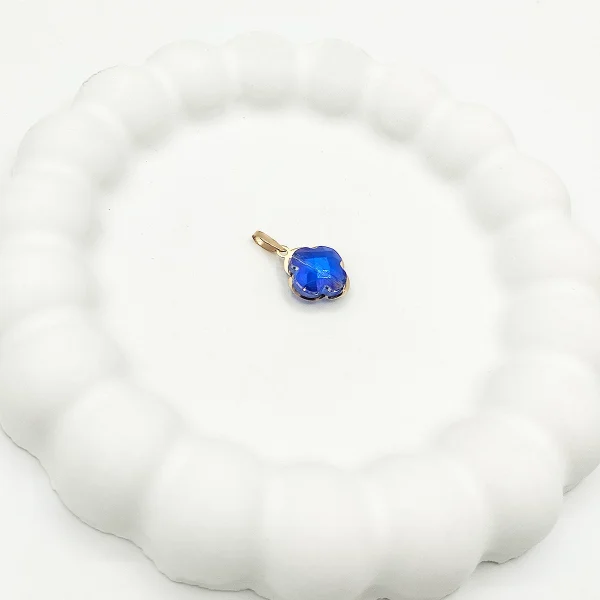 vancleef-blue-1200 آویز گردنبند طلا 18 عیار سوزیانا مدل ونکلیف سرمه ای - Image 2