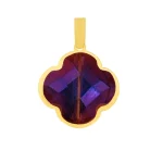 آویز گردنبند طلا 18 عیار سوزیانا مدل ونکلیف بنفش