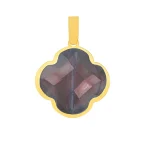 آویز گردنبند طلا 18 عیار سوزیانا مدل ونکلیف نقره ای رنگی