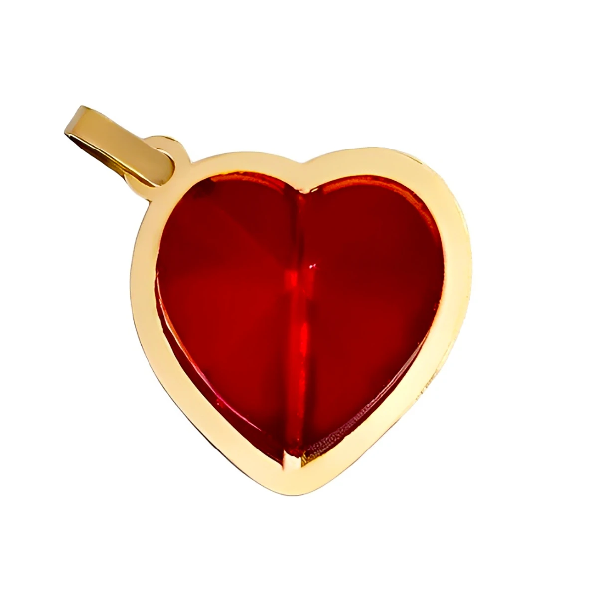 Love-003 آویز گردنبند طلا 18 عیار سوزیانا مدل قلب قرمز کد 003 - Image 1