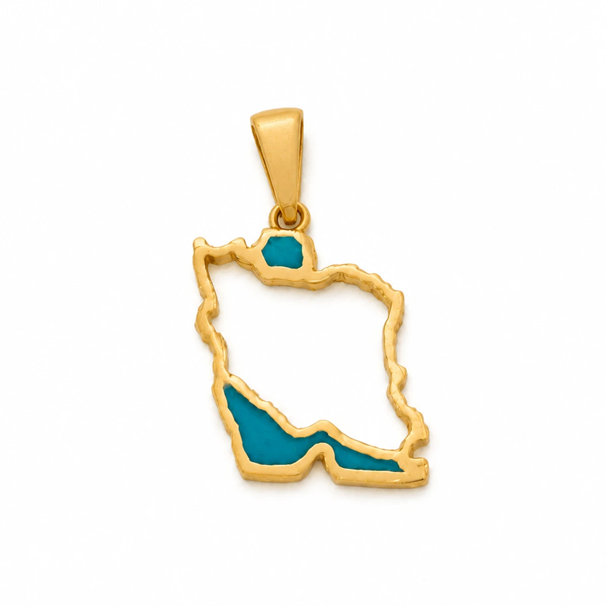 Pendant-iran7 آویز گردنبند طلا 18 عیار سوزیانا مدل نقشه ایران - میناکاری - Image 1