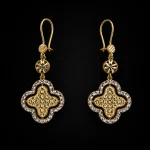 گوشواره طلا 18 عیار زنانه سوزیانا مدل ونکلیف تراش کد 11