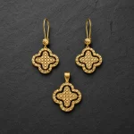 ست طلا 18 عیار زنانه سوزیانا مدل ونکلیف تراش کد 1