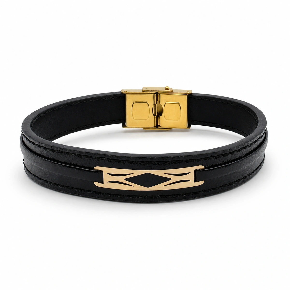 charm-black-8 دستبند طلا 18 عیار سوزیانا مدل چرم - مشکی کد 8 - Image 1