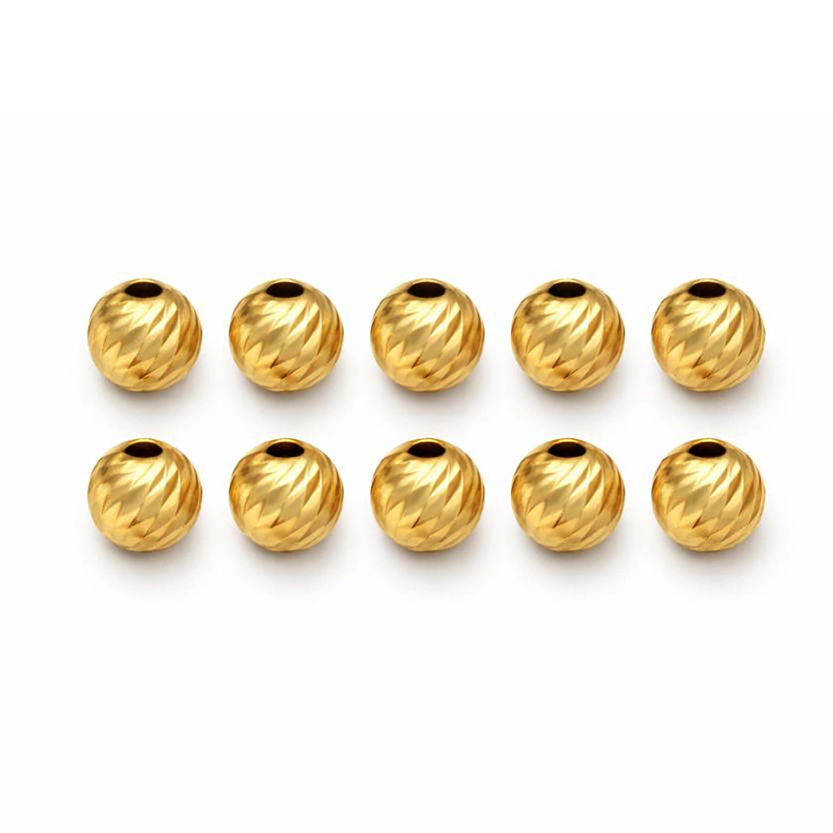 elbernado-pack10 گوی طلا 18 عیار سوزیانا مدل البرنادو طلایی بسته 10 عددی - Image 1